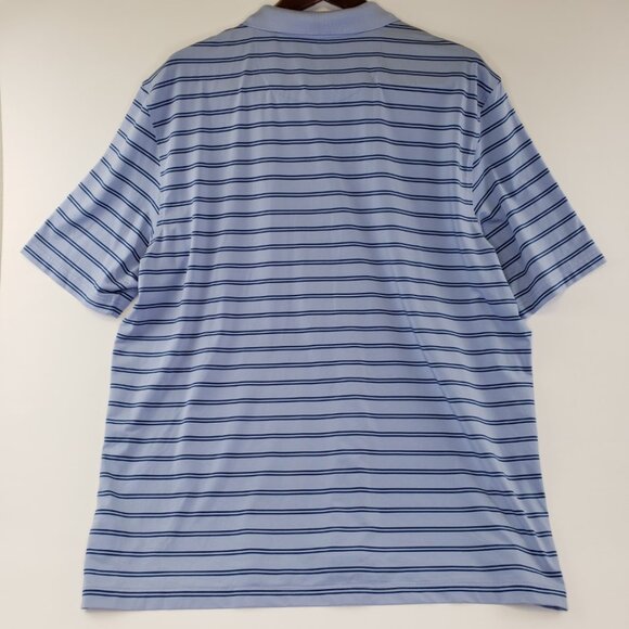 UNTUCKit Mens Polo Shirt Blue 2XL Cronos Double Stripe Short Sleeve Performance - Picture 5 of 7